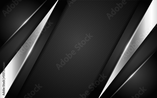 Modern black background combination with silver line glowing