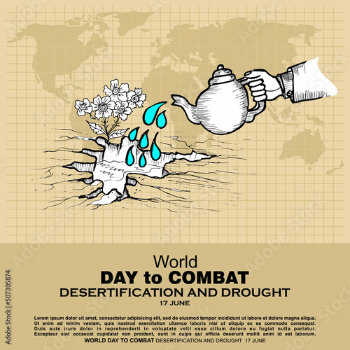 Fototapeta World Day to Combat, desertification and drought, poster and banner vector