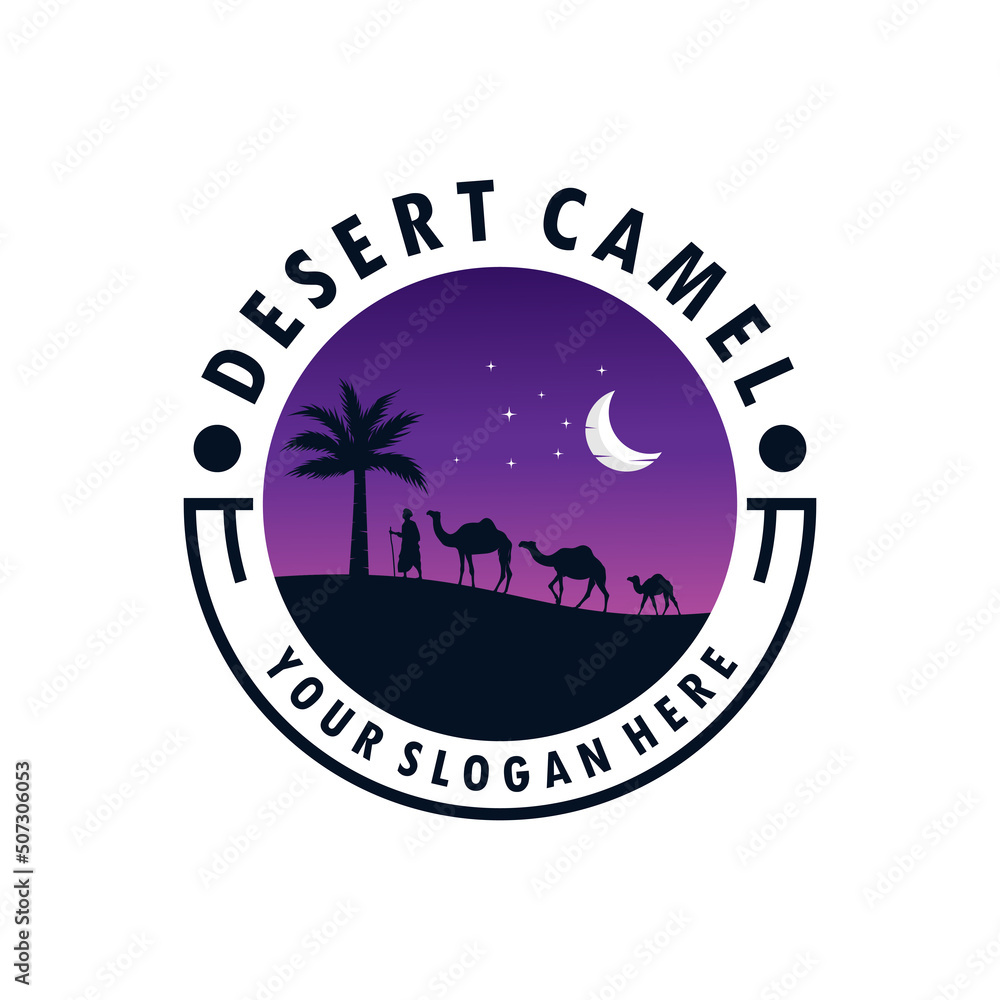 desert camel logo design template desert camel logo design template