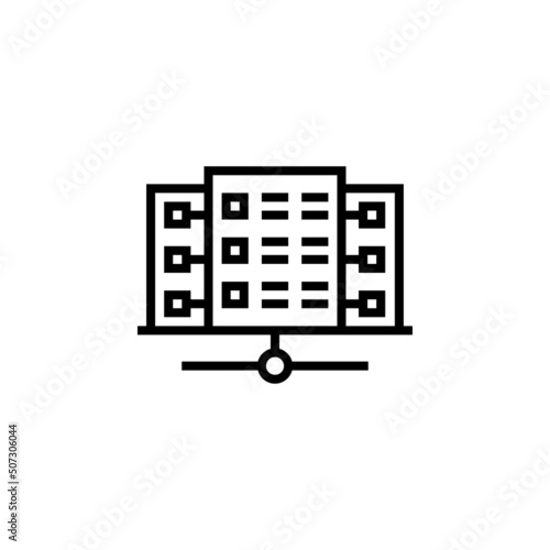 server vector icon. computer component icon outline style. perfect use for logo, presentation, website, and more. simple modern icon design line style