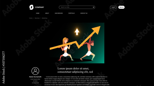 Vector growth in gradient style . Editable illustration