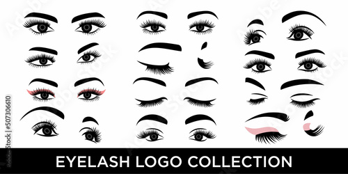 icon set Beauty Eyelashes Extension Logo Design