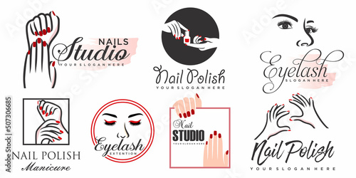 Nails art salon vector logo design vector