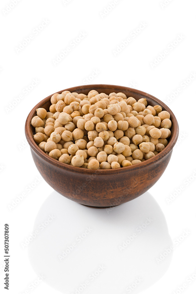 chickpeas in bowl on white background isolated chickpeas in bowl on white background isolated