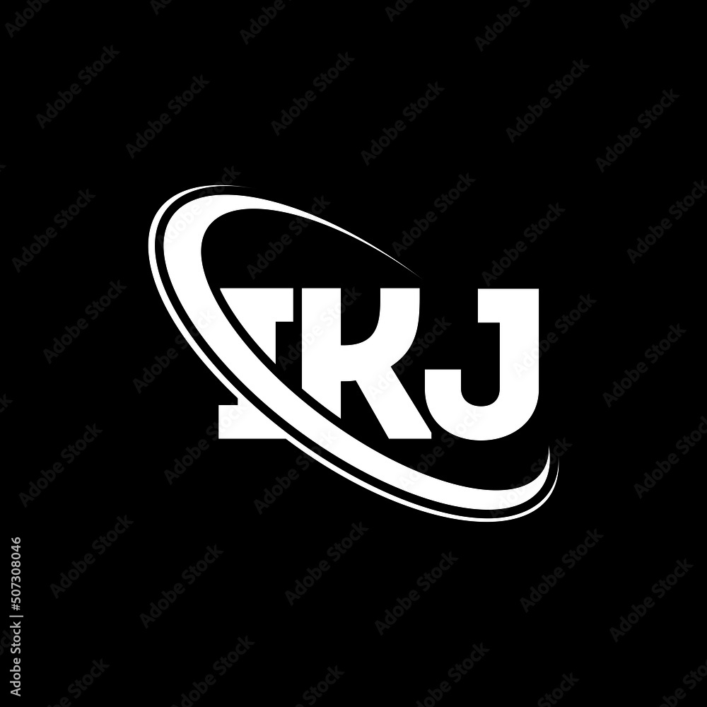 IKJ logo. IKJ letter. IKJ letter logo design. Initials IKJ logo linked ...