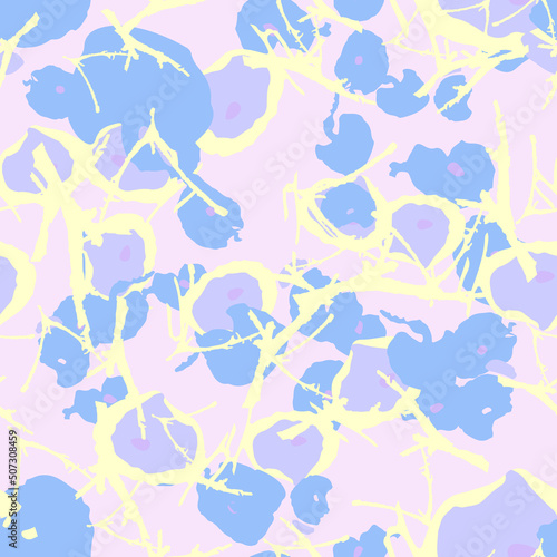 UFO camouflage of various shades of pink  blue and yellow colors