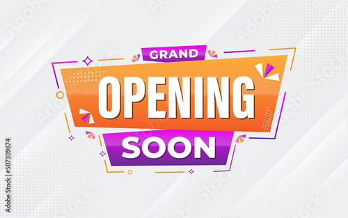 Grand opening soon sale poster sale banner design template with 3d editable text effect