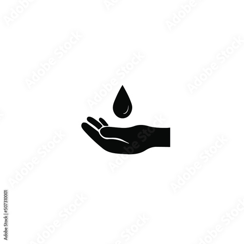 hand with a drop of water