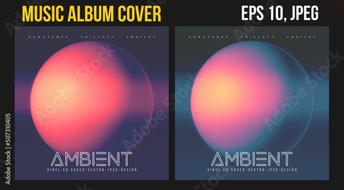 Music Album Cover for the Web Presentation. Colorful Vector Background. Abstract postcard set. Posters Template. Vinyl and CD DVD artwork design. Square flyers, banners, brochure, book. Music Single	
