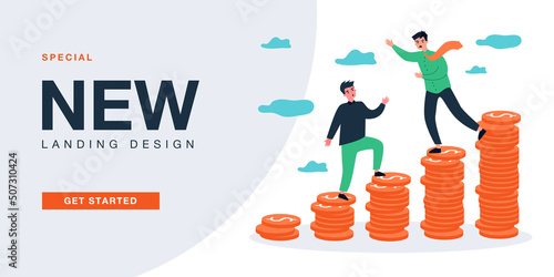 Tiny employer not giving promotion to employee. Career competition and struggle for money and leadership flat vector illustration. Pay gap concept for banner, website design or landing web page