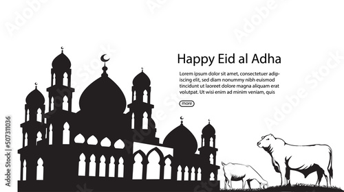 HAPPY EID AL ADHA DAY SKETCH ART STYLE