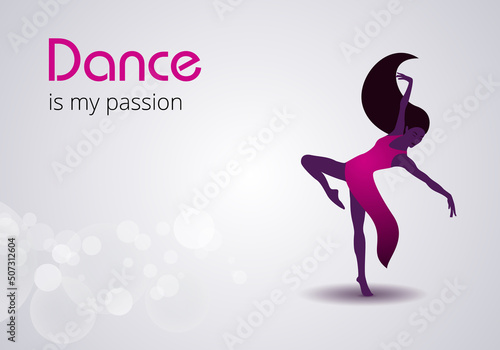 Dancing girl. Vector poster perfect for dance studio, performance.