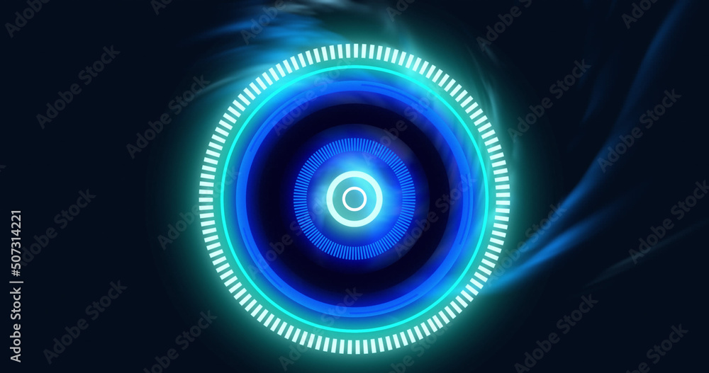 Image of scope scanning and shapes on black background Image of scope scanning and shapes on black background