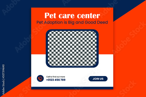 Pet Social Media post,  pet web banner design template