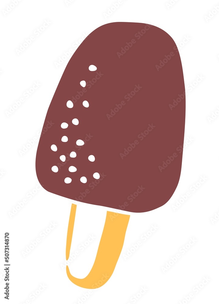 Ice Cream drawing hand painted with ink brush Ice Cream drawing hand painted with ink brush