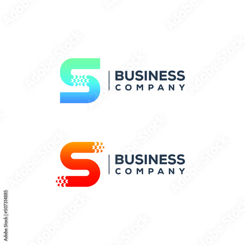 Abstract Letter S Logo design with Arrows Pointer shape for Logistics Delivery Express Company