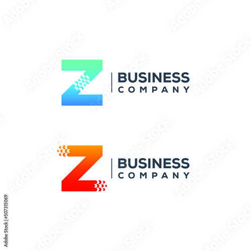 Abstract Letter Z Logo design with Arrows Pointer shape for Logistics Delivery Express Company