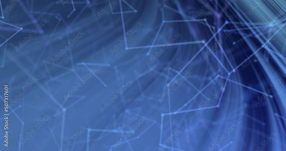 Image of constellations over blue background with lines
