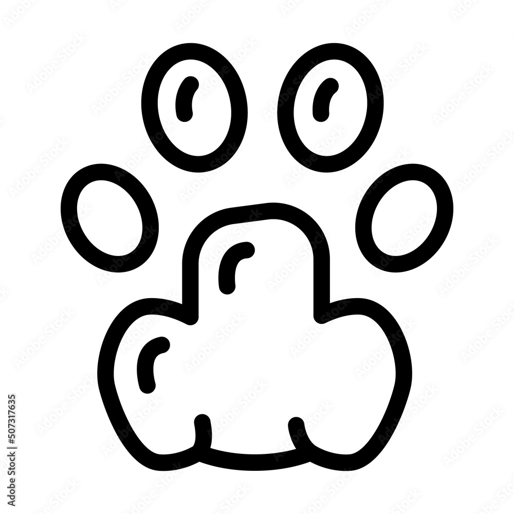 Fototapeta premium cat pet hoof print line icon vector. cat pet hoof print sign. isolated contour symbol black illustration