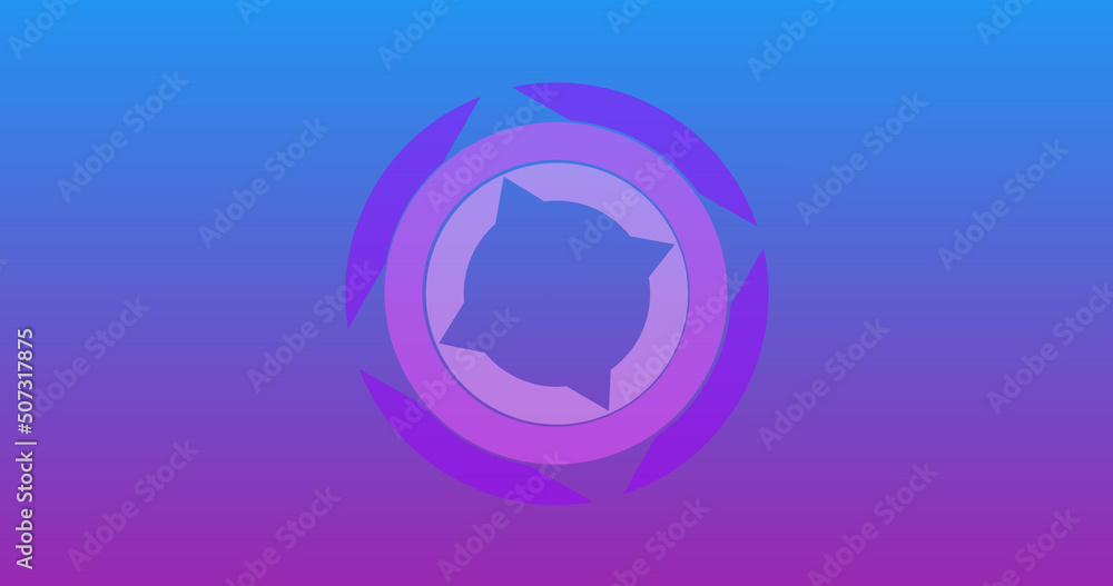 Image of moving shapes on blue background Image of moving shapes on blue background