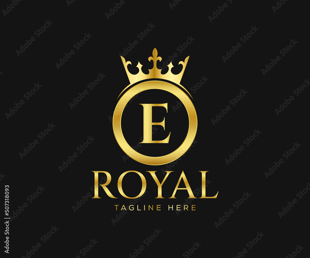 Naklejka premium Luxurious Royal E Letter Logo Design. Letter E Logo Design Template.