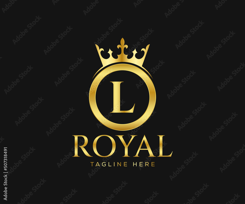 Naklejka premium Luxurious Royal L Letter Logo Design. Letter L Logo Design Template.