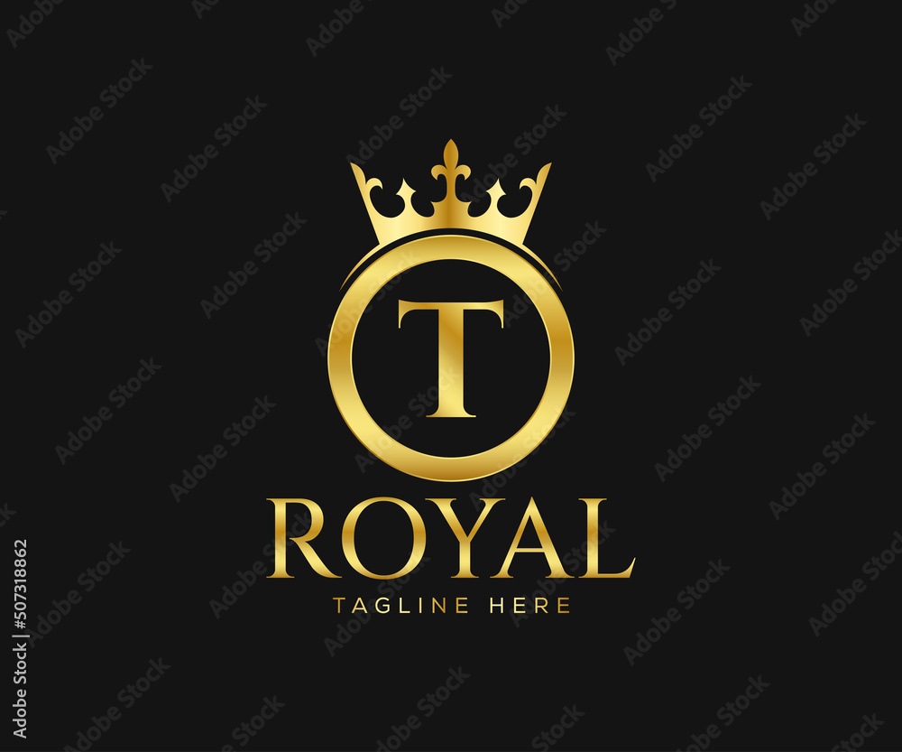 Fototapeta premium Luxurious Royal T Letter Logo Design. Letter T Logo Design Template.