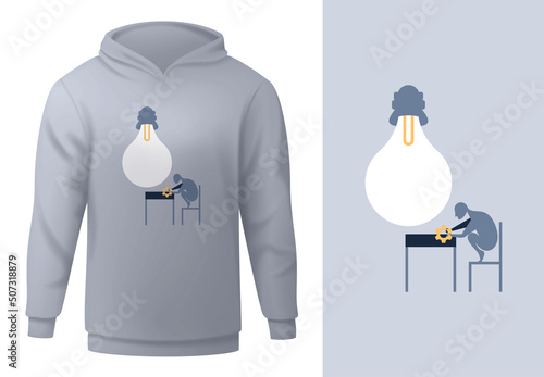 Vector working man in flat style . Editable illustration