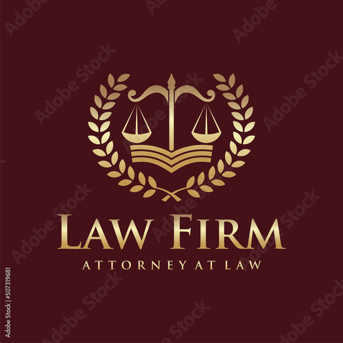 Law firm logo design vector template