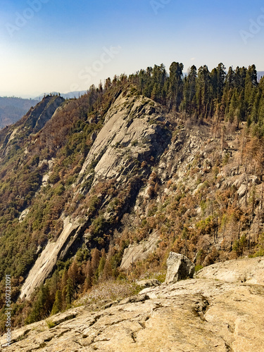 Top view from Mora Rock, Sequoia National Park at California, USA