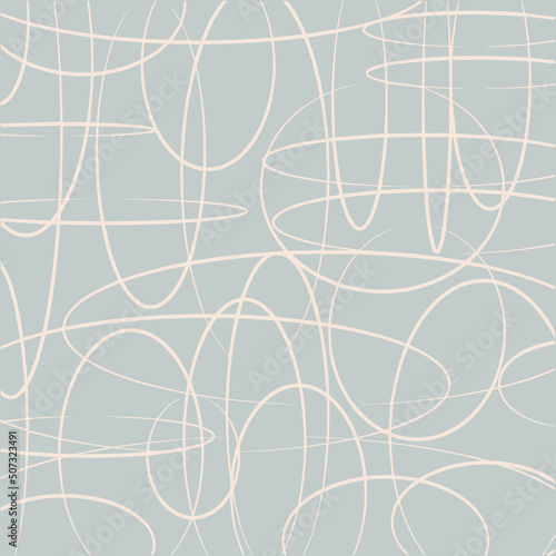 abstract background strokes lines doodle circles and ovals vector pattern