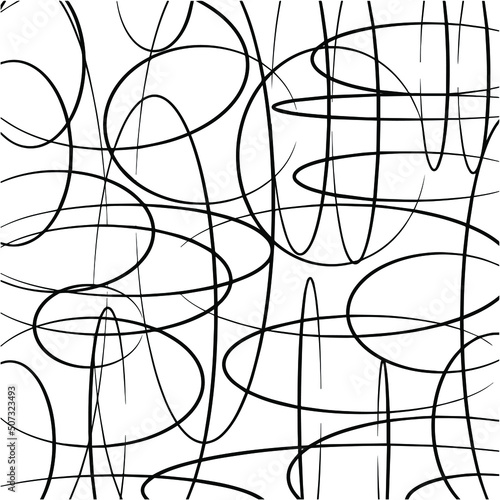 abstract background strokes lines doodle circles and ovals vector pattern