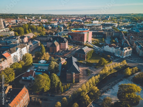 Wallpaper Mural Views over Aarhus, Denmark in Jutland by Drone