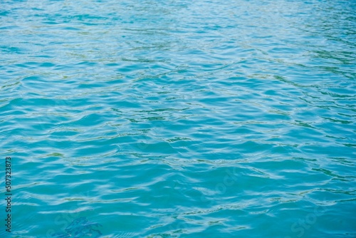 水面の波模様 エメラルドグリーンの水面背景