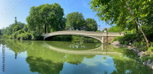 Canvas Print Landscape with Bow bridge at Central Park, NYC.