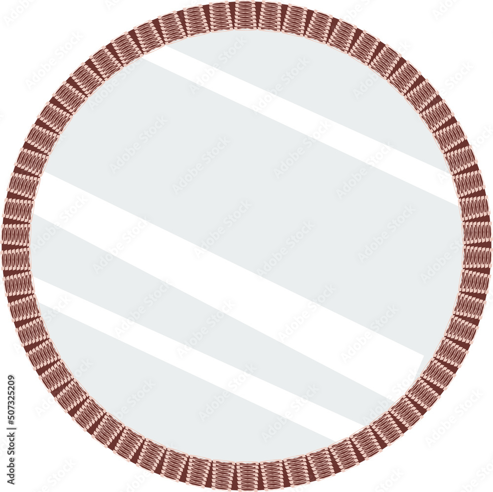 Fototapeta premium rattan framed mirror cartoon vector isolated hand drawing