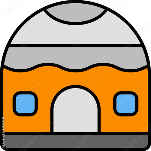 yurt outline color icon