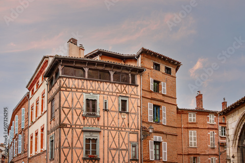 Picturesque houses in Carmes district Toulouse metropole France photo