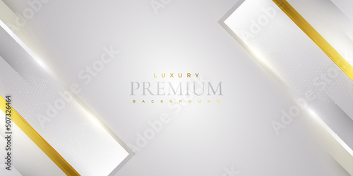 Luxury White and Gold Background. Premium Gray and Gold Background for Award, Nomination, Ceremony, Formal Invitation or Certificate Design