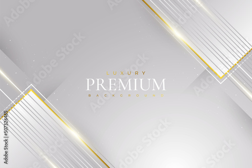 Luxury White and Gold Background. Premium Gray and Gold Background for Award, Nomination, Ceremony, Formal Invitation or Certificate Design