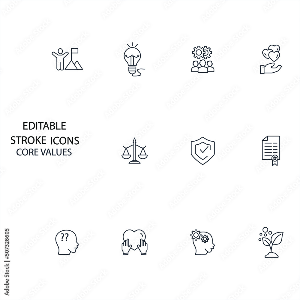 core values icons set . core values pack symbol vector elements for infographic web core values icons set . core values pack symbol vector elements for infographic web