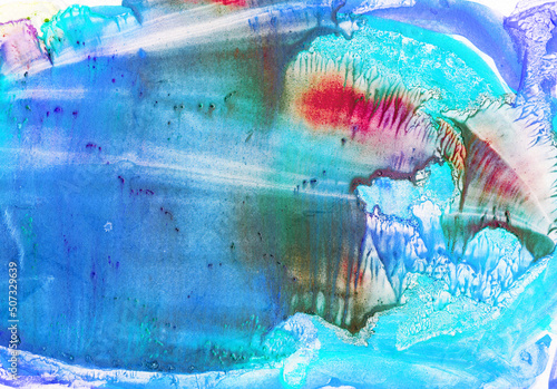 Valokuva Abstract landscape watercolor hand drawn illustration