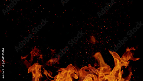 Fotografia Fire abstract background with flames and copyspace.