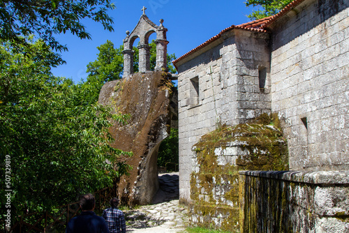 Iglesia prerrománica del monasterio de San Pedro de Rocas (siglo VI). Ribeira Sacra, Ourense, España. photo