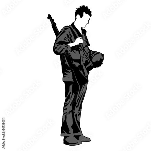 Soldier mourning vector illustration