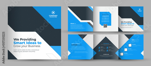 Creative business square trifold brochure flyer, poster, template design