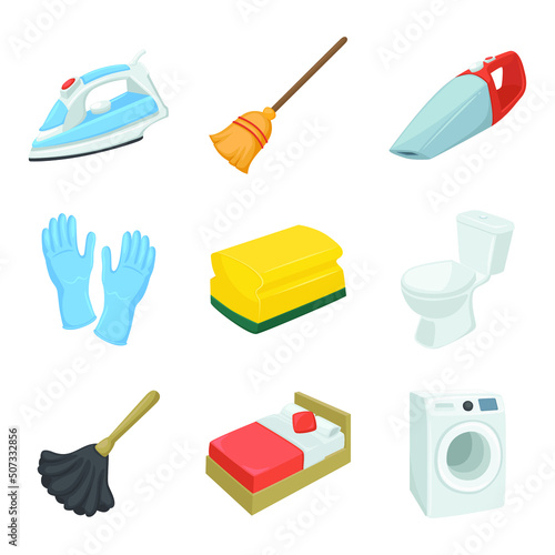 Chores Sign Emoji Icon Illustration. Cleaning Vector Symbol Emoticon Design Clip Art Sign Comic Style.