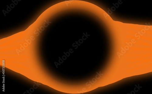 Black Hole. Illustration of black hole. Black hole in the middle of the galaxy. Image shows how black holes look like. Deep space