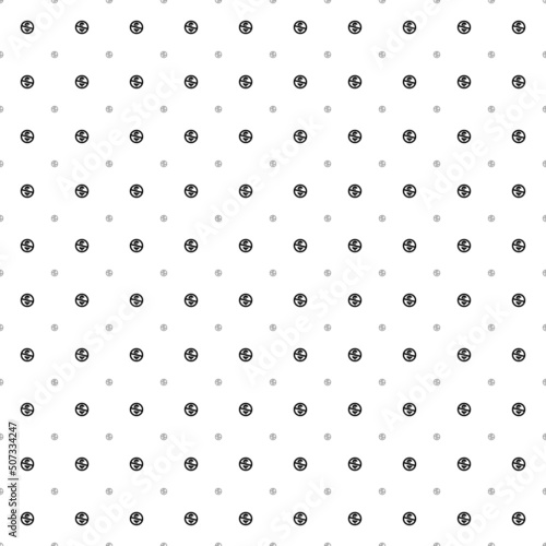 Square seamless background pattern from black no dollar symbols are different sizes and opacity. The pattern is evenly filled. Vector illustration on white background