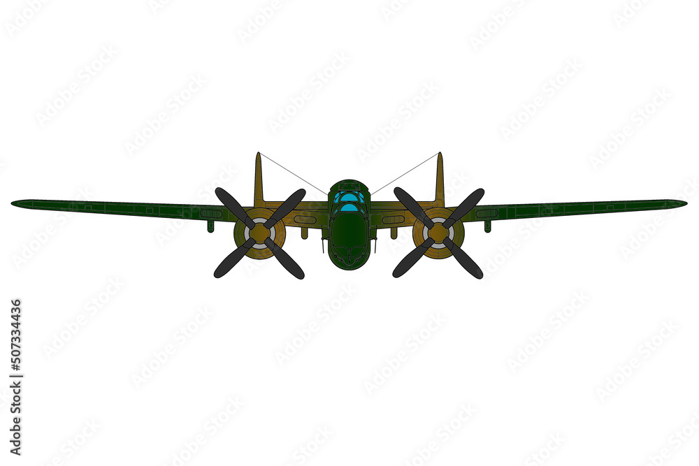 Avión de hélice de caza bimotor Avión de hélice de caza bimotor
